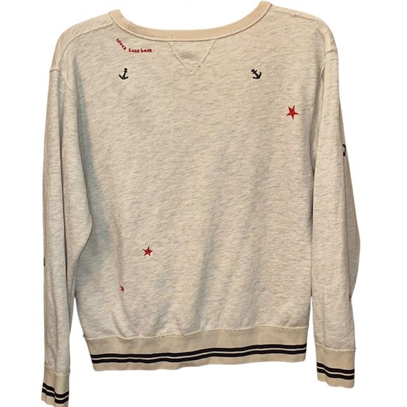 Scotch & Soda Pullover Crew Neck Sweatshirt Marine Nautical Medium Americana USA - Picture 3 of 7